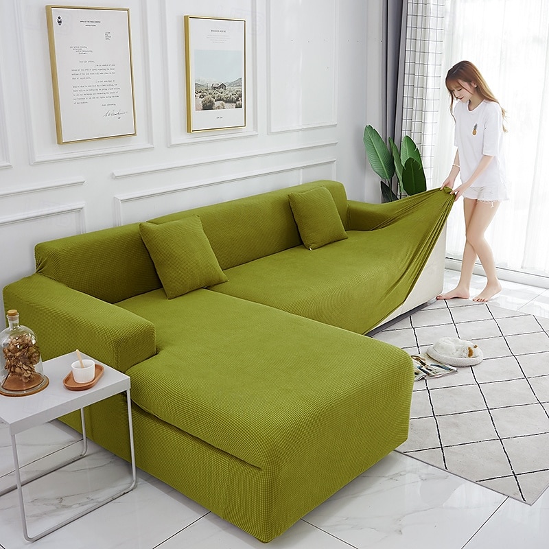 Elastic Jacquard Fabric Sofa Cover Stretch Couch Cover Sectional L Shape Sofa Slipcover Corner Case for Living Room 1/2/3/4 Seat 2025 - $31.99 –P12