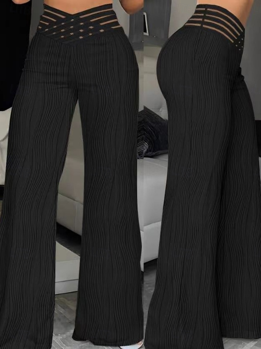 Γυναικείο Παντελόνι Wide Leg Chinos Χαλαρά Για τη Μόδα Δυνάμεις Δρόμου Πλήρους Μήκους Υψηλής Μέσης Απλός Ελαστικός Ζωνάκι Τρύπα Άνετα Μαλακά Άνετα Μικρο-ελαστικά Εξωτερικό Δρόμο Μαύρο Λευκό Κίτρινο 2025 - $26.99 –P4