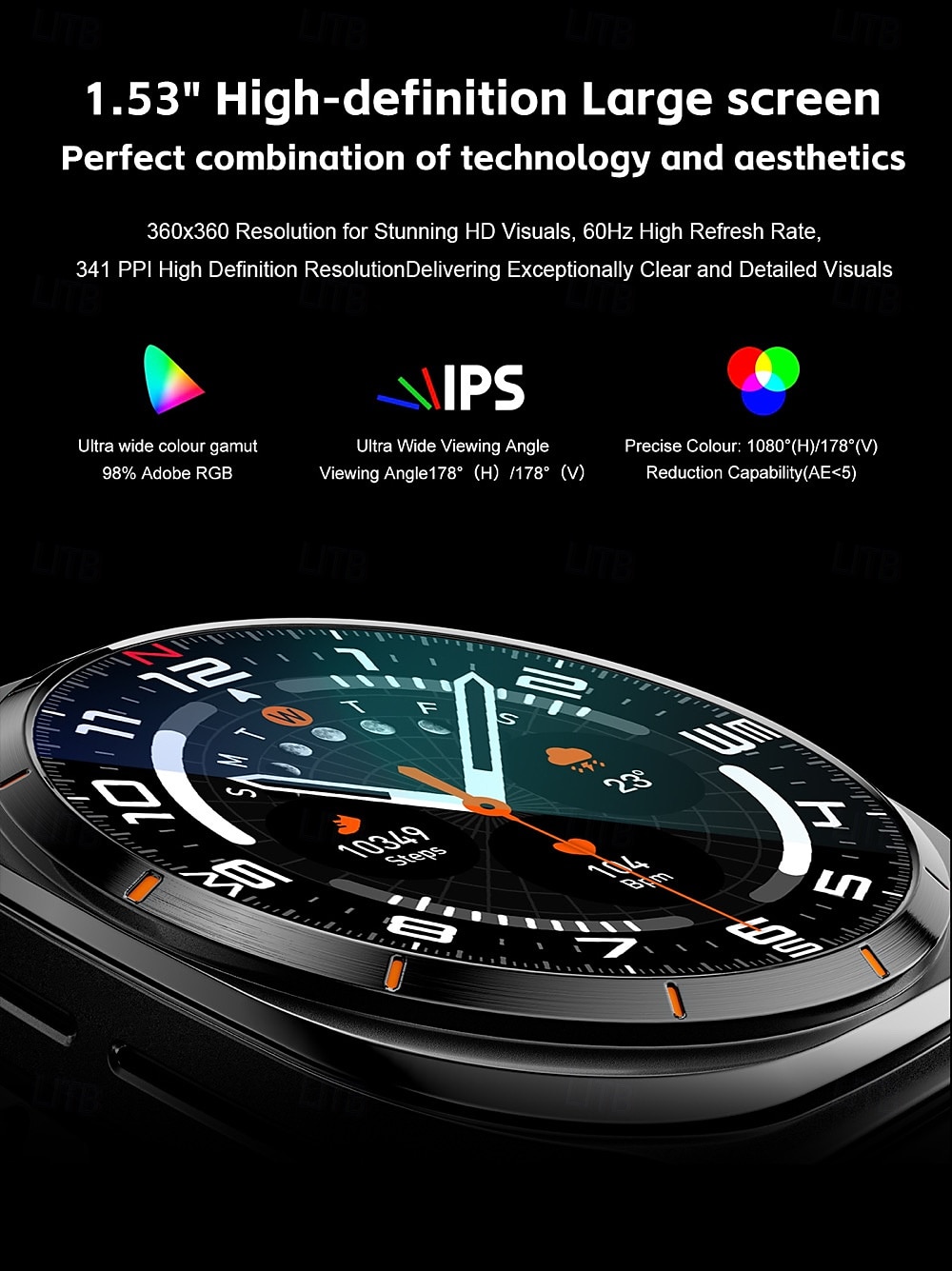 696 GT98 Smart Watch 1.53 inch Smartwatch Fitness Running Watch Bluetooth Pedometer Call Reminder Sleep Tracker Compatible with Android iOS Women Men Hands-Free Calls Message Reminder IPX-0 46mm 2025 - $93.99 –P3