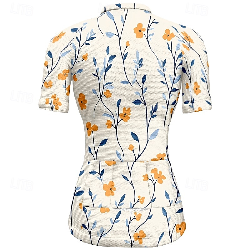 Mujer Maillot de Ciclismo Flor Manga Corta Bicicleta Camiseta Maillot con 3 bolsillos traseros MTB Bicicleta Montaña Secado rápido Diseño Anatómico Capilaridad Transpirable Deportes Amarillo Rosa Azul 2026 - $23.99 –P20