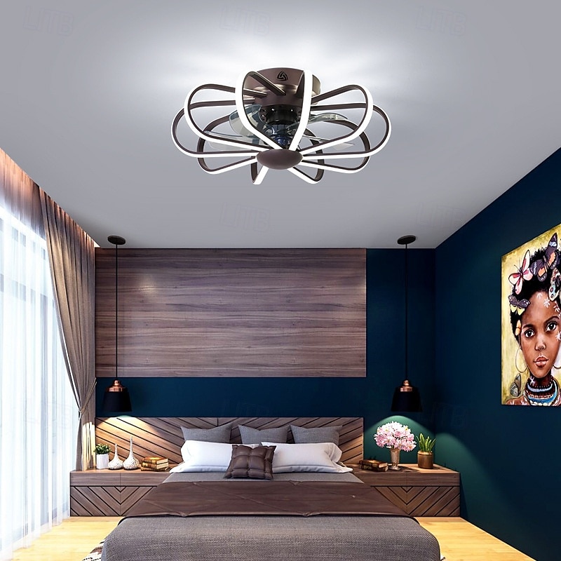 10-Light 60 cm Tompítható Mennyezeti ventilátor Fém Szilikagél Modern Skandináv stílus 220-240 V 2025 - $431.89 –P1