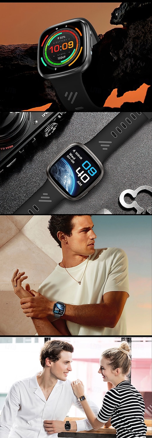 iMosi HT31 Montre intelligente 1.72 pouce Smartwatch Montre Connectée Bluetooth Podomètre Rappel d'appel Moniteur d'Activité Compatible avec Android iOS Femmes Hommes Appels Mains Libres Étanche de 2025 ? $42.99 –P1