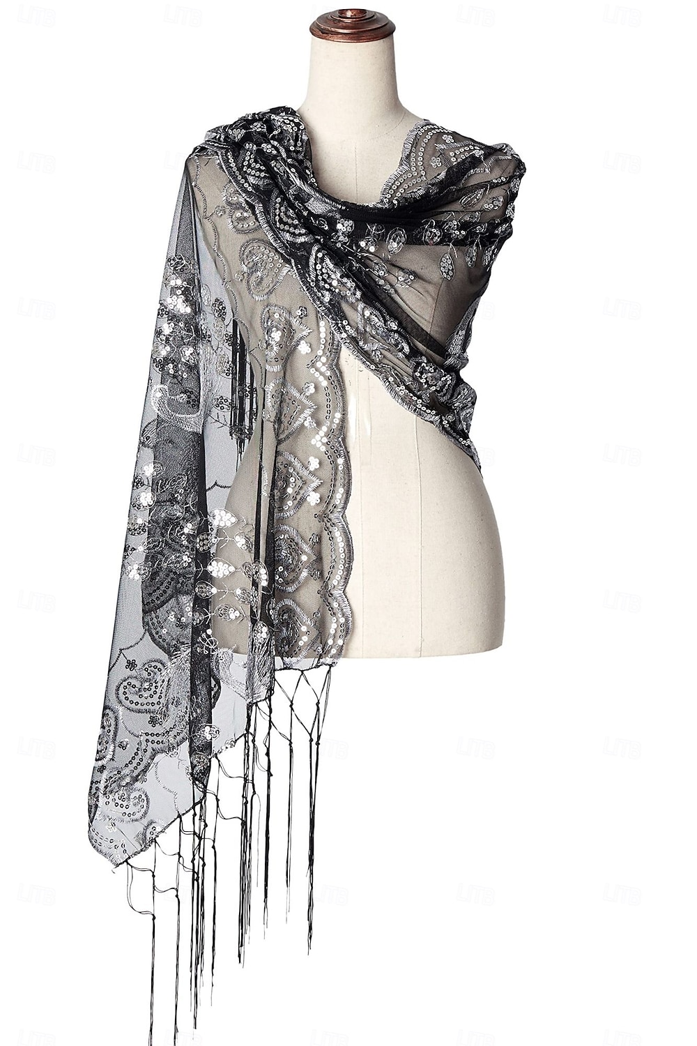Retro Vintage Goldene Zwanziger 1920er Schal Wickeln Schals Der große Gatsby Flapper-Mädchen Pailletten Quastenfransen Damen Karneval Hochzeit Abendgesellschaft Maskerade Erwachsene Schal 2025 - $13.99 –P4