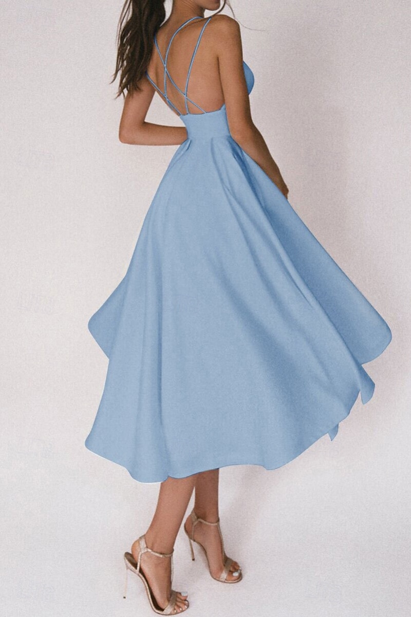 Per donna Abito Midi Abito Bianco Abito da laurea Abito Sottoveste Moda Compleanno Laurea Uscire Vestibilità regolare Semplice Senza Maniche Spalline sottili Nero Bianco Rosso Verde Estate del 2025 a $32.99 –P12