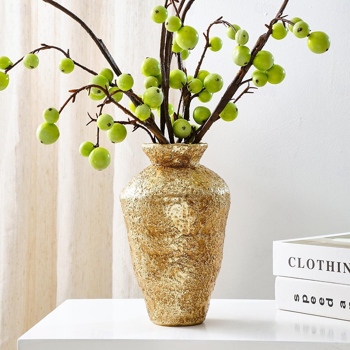 مزهرية زخرفية مستوحاة من الجرار الخزفية العتيقة – مزهرية زهور عتيقة من الراتينج باللون الذهبي/الفضي، مصنوعة يدويًا للمنزل &قطعة ديكور للحفلات 2025 - $16.99 –P3