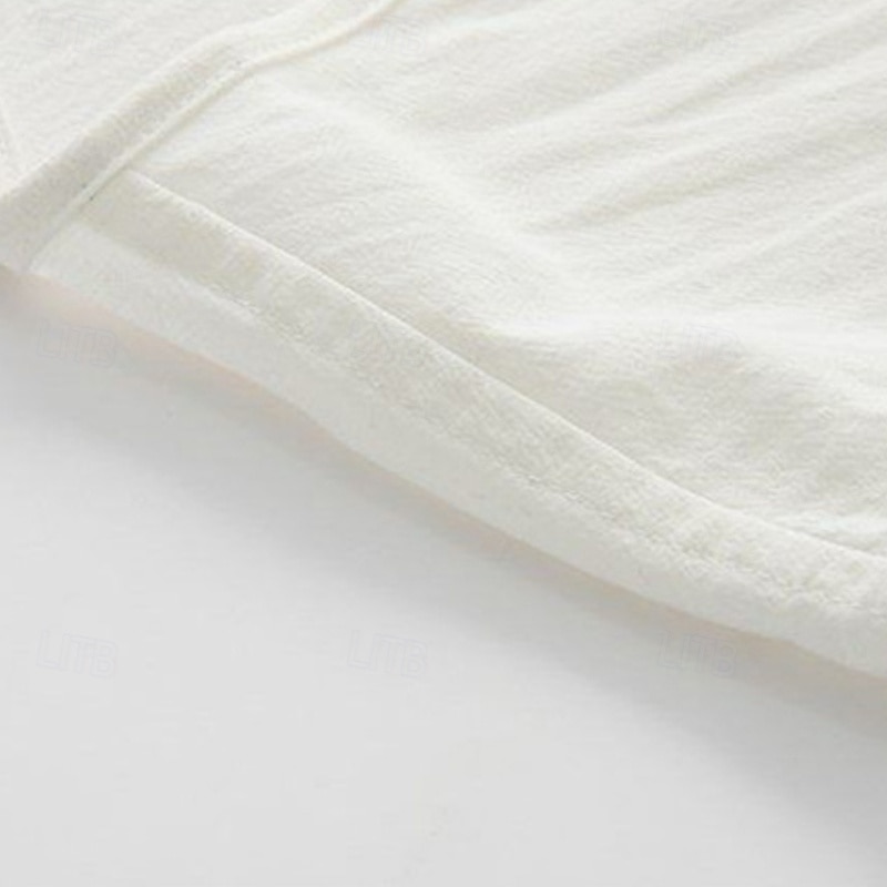 Herr Linne Undertröjor Ärmlös tröja Ärmlös V-hals Sommar Slät Designer Grundläggande Kineseri Knappar Semester Gata Utekväll Svart Vit Vin Topp t-shirt för män 2025 - $15.49 –P8