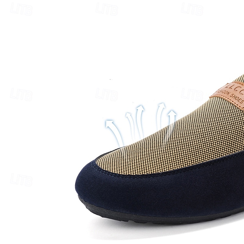 pánské nylonové ležérní mokasíny s dvojitým texturovaným designem a pohodlným nazouváním - vhodné do kanceláře i na běžné výlety 2026 - $24.99 –P4