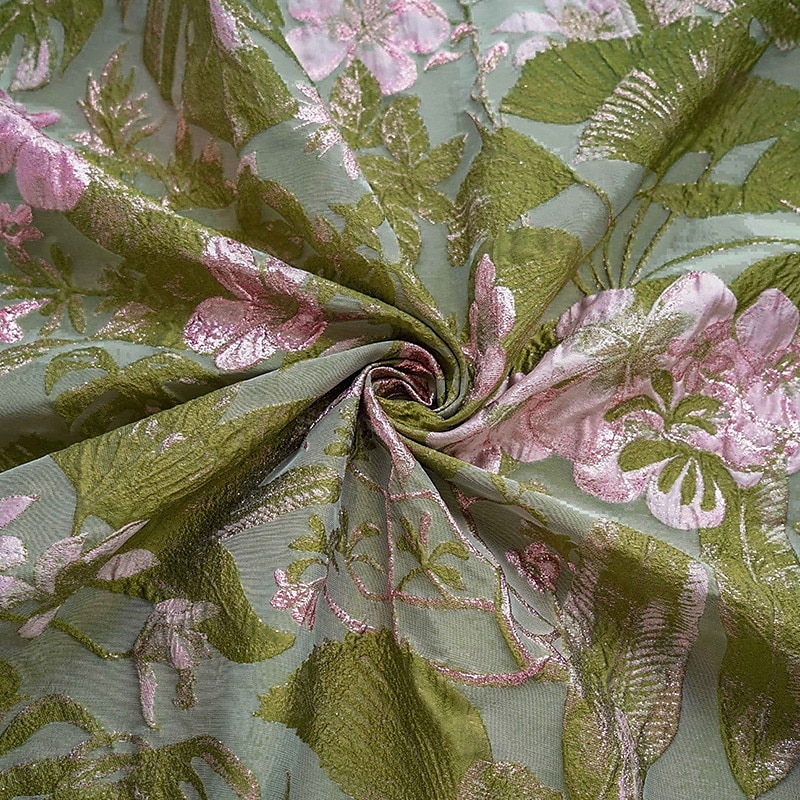 Robe de soirée A-Line en jacquard floral verte élégante Robe de mariage formelle longueur au sol sans manches en V en nylon avec poche fente Robe invitée de mariage de 2025 ? $139.99 –P2