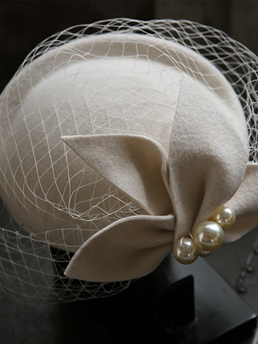 Chapeaux Tulle Tissu en Coton Chapeau melon / cloche Mariage Élégant ancien Avec Nœud Casque Couvre-chef de 2025 ? $48.99 –P1