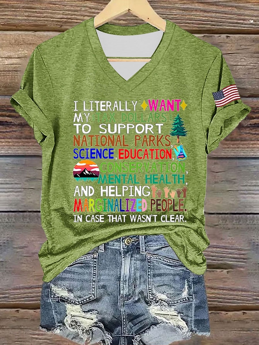 Pentru femei Tricou Grafic Scrisă Casual Manșon scurt În V Topuri obișnuite Zilnic Imprimeu Negru Alb Albastru piscină Trifoi Vară Primăvară 2025 - $19.99 –P3