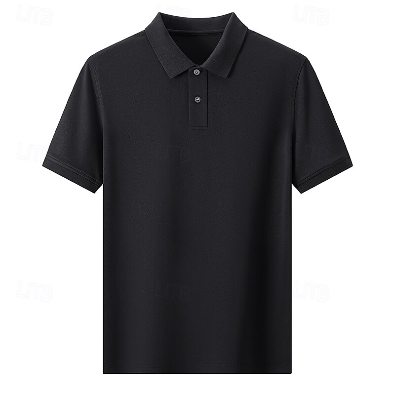 Herren Polo Strick-Polopullover Formell Arbeit Umlegekragen Kurzarm Einfarbig Button-Down Frühling Wein Dunkelgrau Schwarz Weiß Hellgrün Khaki Polo 2025 - $32.99 –P17