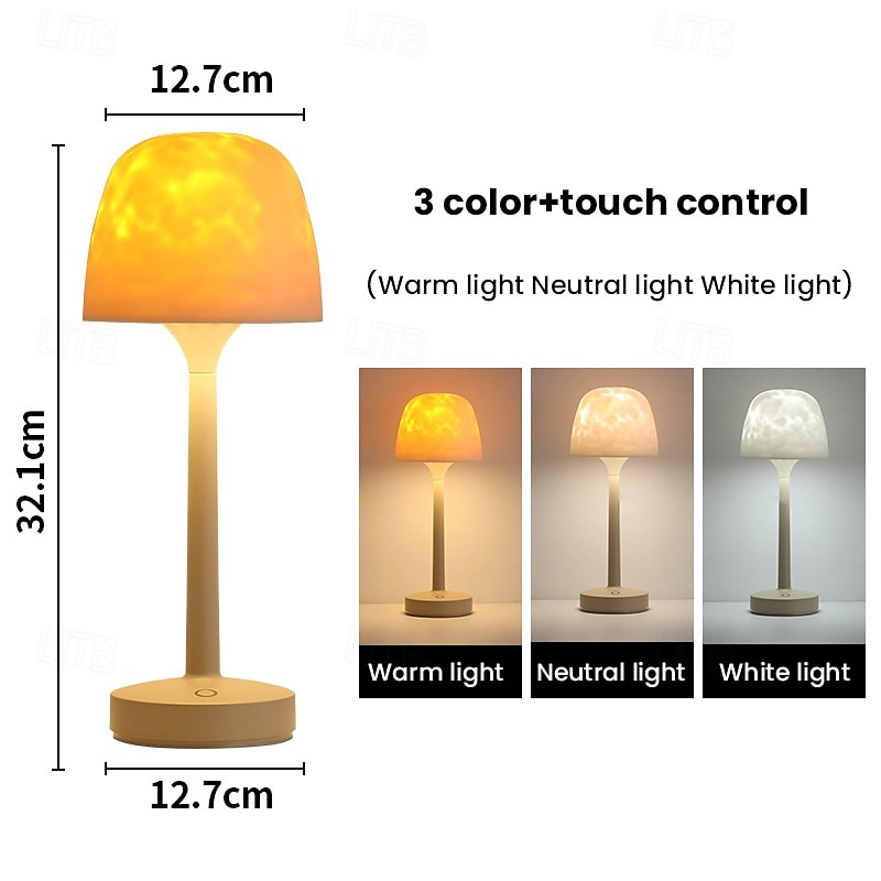 Projecteur sans fil à vagues océaniques, lampe de table à changement de couleur RVB, veilleuse portable à piles, projecteur d'aurores boréales à LED avec télécommande pour chambre à coucher, salon, de 2025 ? $32.99 –P2