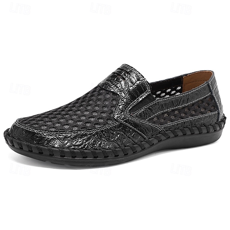 ανδρικά slip-on loafers με μοτίβο κροκόδειλου - κομψά επαγγελματικά & casual παπούτσια με ανάγλυφο σχέδιο από ψεύτικο δέρμα 2025 - $32.99 –P4