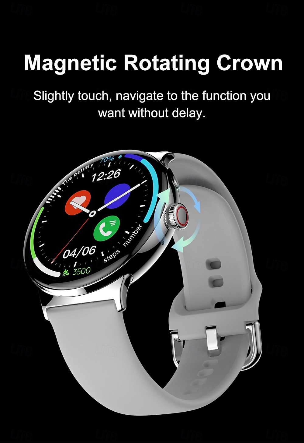 696 LA99 Smartwatch 1.43 Zoll Smartwatch Fitnessuhr Bluetooth EKG + PPG Schrittzähler Anruferinnerung Kompatibel mit Android iOS Damen Herren Freisprechanrufe Nachrichtenerinnerung IP 67 46mm 2025 - $61.99 –P3