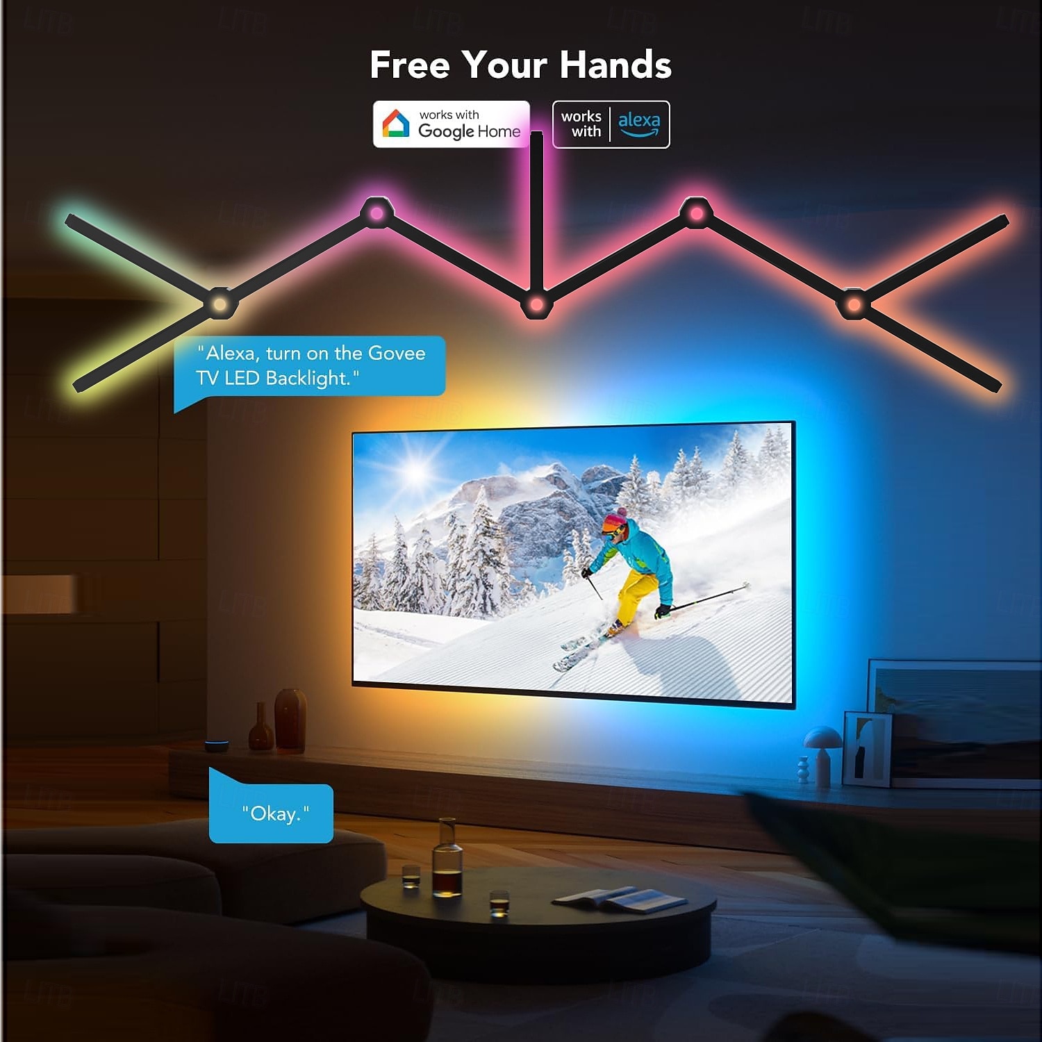 intelligente Wandlichtlinien mit Musiksynchronisation, dimmbare WLAN-Lichtlinien für Schlafzimmer, Wohnzimmer, Gaming, Party, Heimdeko 2025 - $116.99 –P3