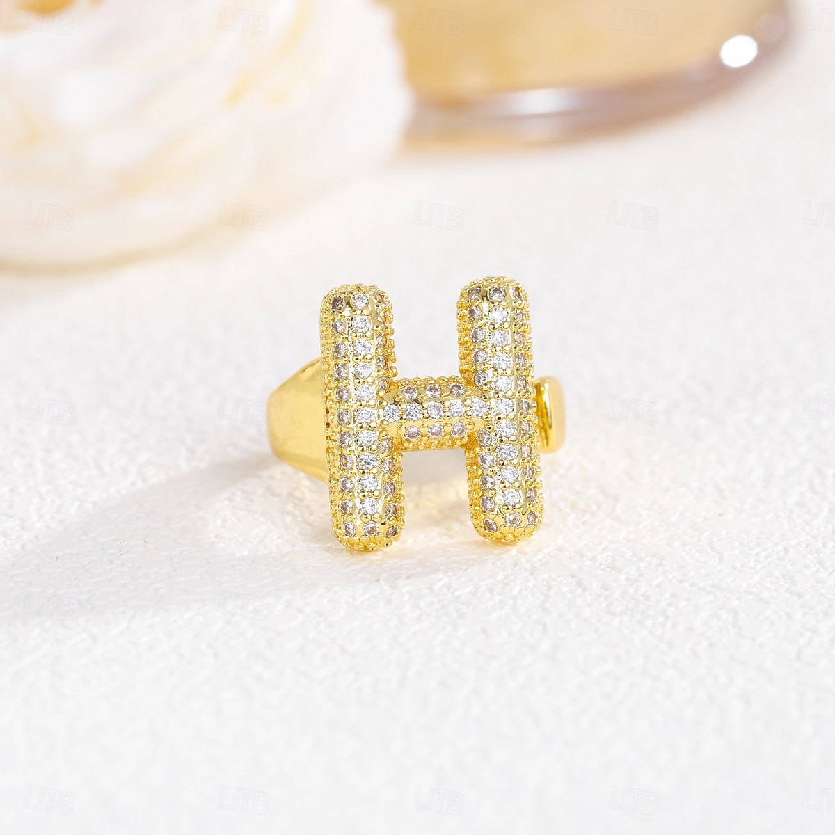 Personalized Letter Ring, Gift for Mom, 18K Gold Plated Adjustable Ring, Copper with Zircon, Open Band Initial Ring, Elegant and Stylish Jewelry for Women 2025 - AU $6.89 –P13