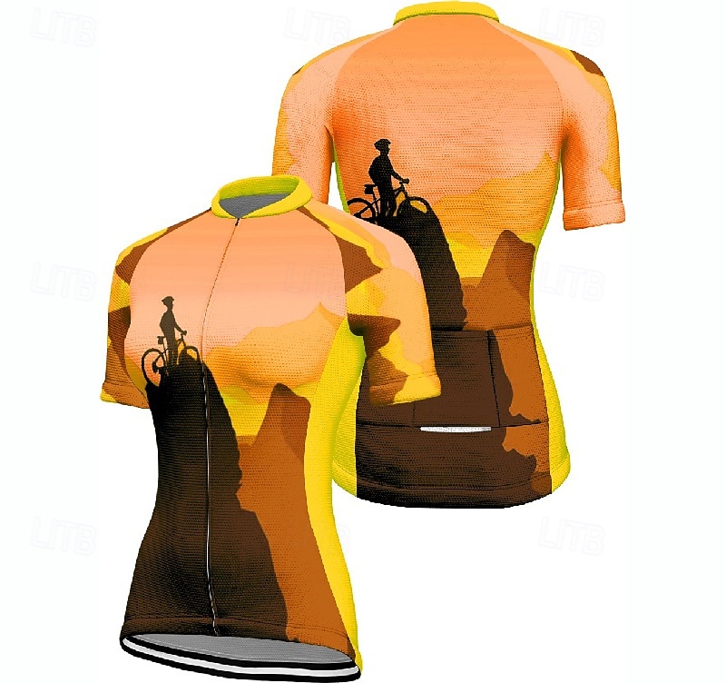 Women's Cycling Jersey Graphic Short Sleeve Bike Tee Tshirt Jersey with 3 Rear Pockets Mountain Bike MTB Quick Dry Anatomic Design Wicking Breathable Sports Blue Fuchsia Orange Clothing Apparel 2026 - $23.99 –P6