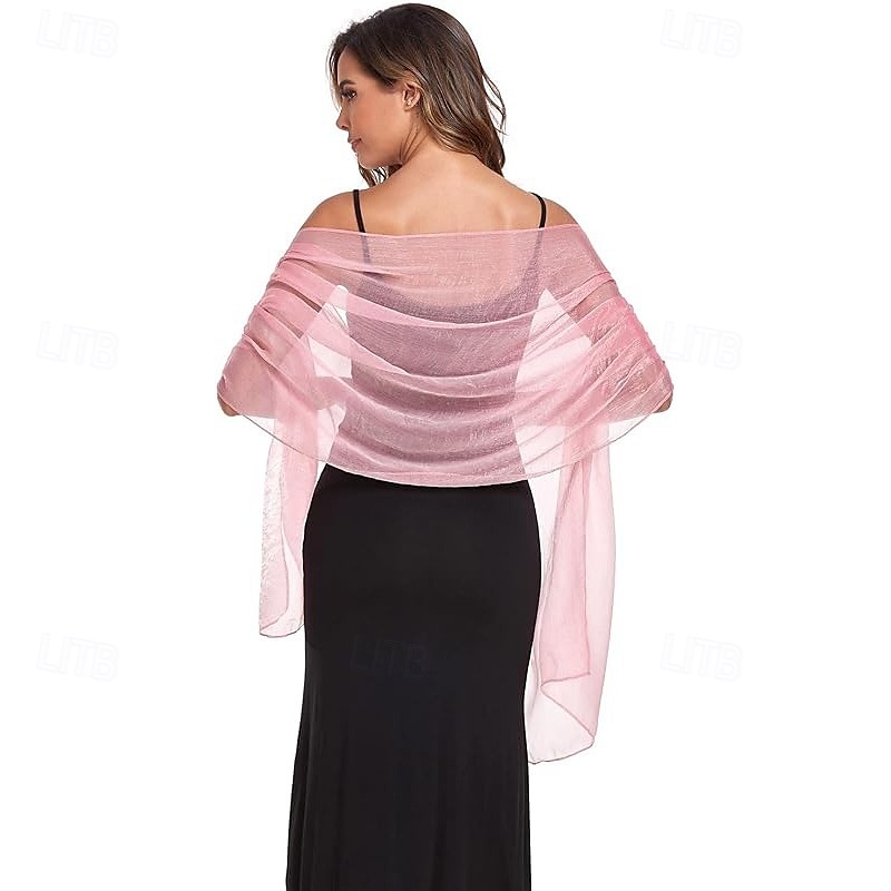 Damesomslag Elegant Mouwloos Polyester Bruiloftsomslagen Met Pure Kleur Voor Feest Lente zomer 2025 - $7.99 –P15