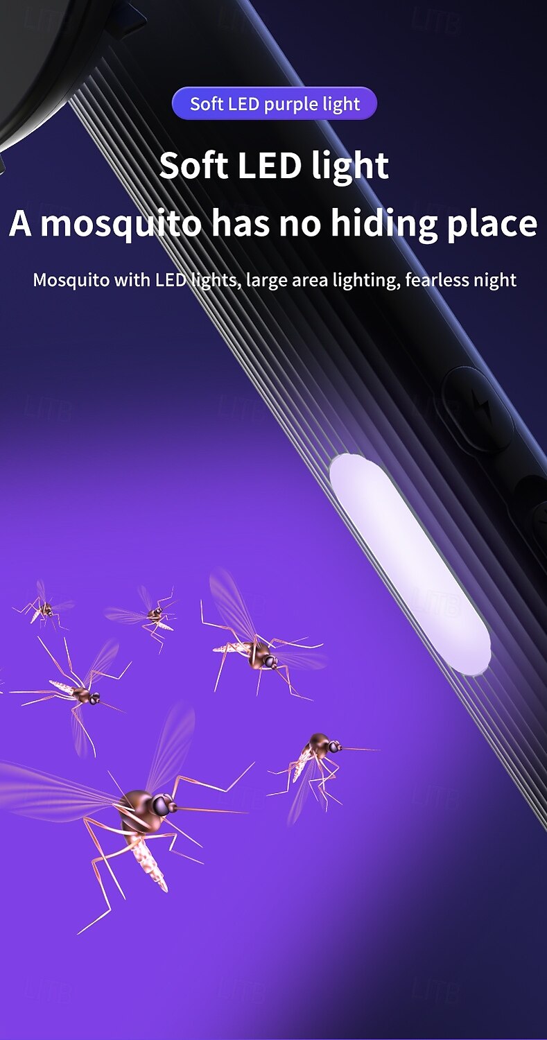 USB 2-in-1 Folding Mosquito Swatter Lamp – Rechargeable Electric Fly Killer for Dormitory and Home Use 2025 - $22.99 –P12