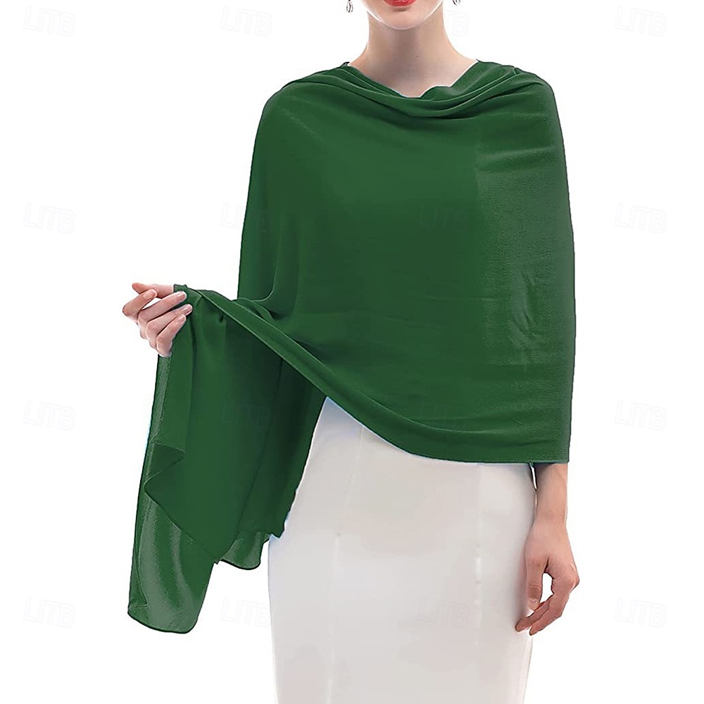 Women's Wrap Elegant Sleeveless Chiffon Wedding Wraps With Pure Color For Party Spring & Summer 2026 - $17.49 –P15