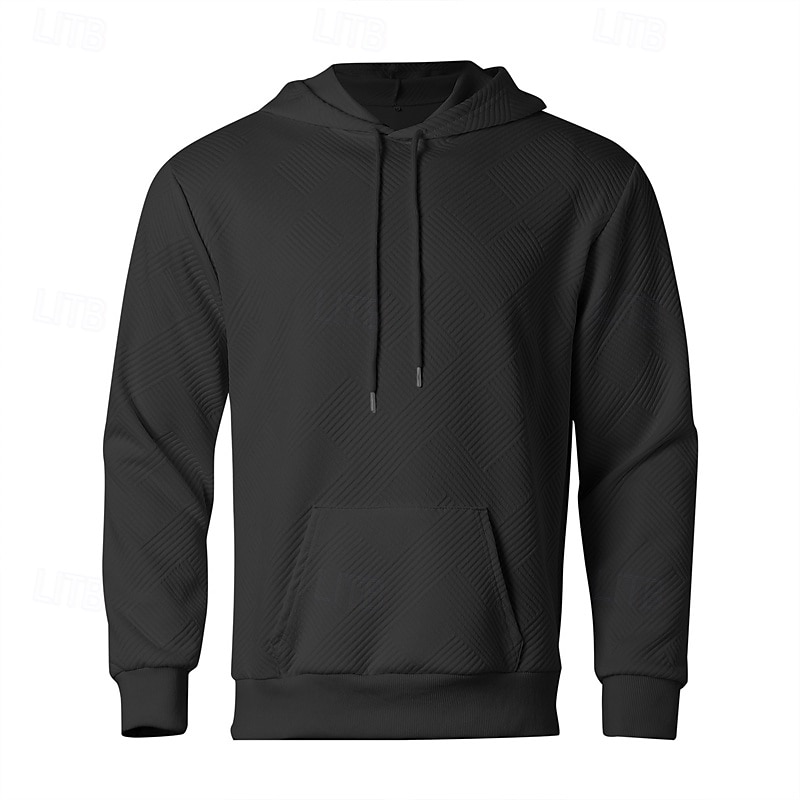 Bărbați Hanorac cu Glugă Caisă Negru Capișon Simplu Jacquard Buzunar Sporturi & Exterior Zilnic Concediu Poliester Șic Stradă De Bază Casual Vară Primăvară Îmbrăcăminte Hanorace hanorace 2025 - AU $36.39 –P14