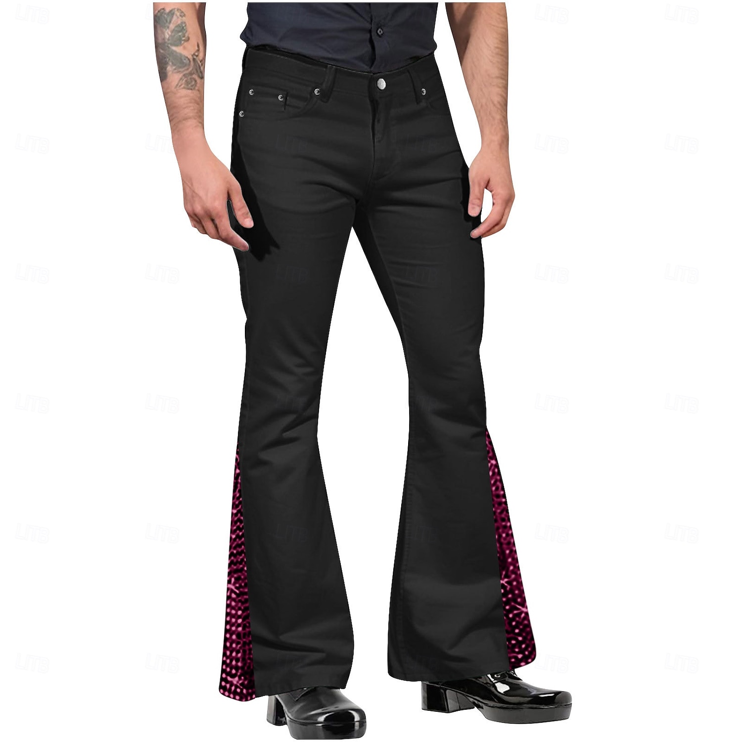 Retro Antiguo Años 60 Hippie Pantalones Los pantalones de campana Hippie Brillantes Brillante Hombre Víspera de Todos los Santos Carnaval Mascarada Fiesta y Noche Festival de Música Desfile del 2025 - $25.99 –P7