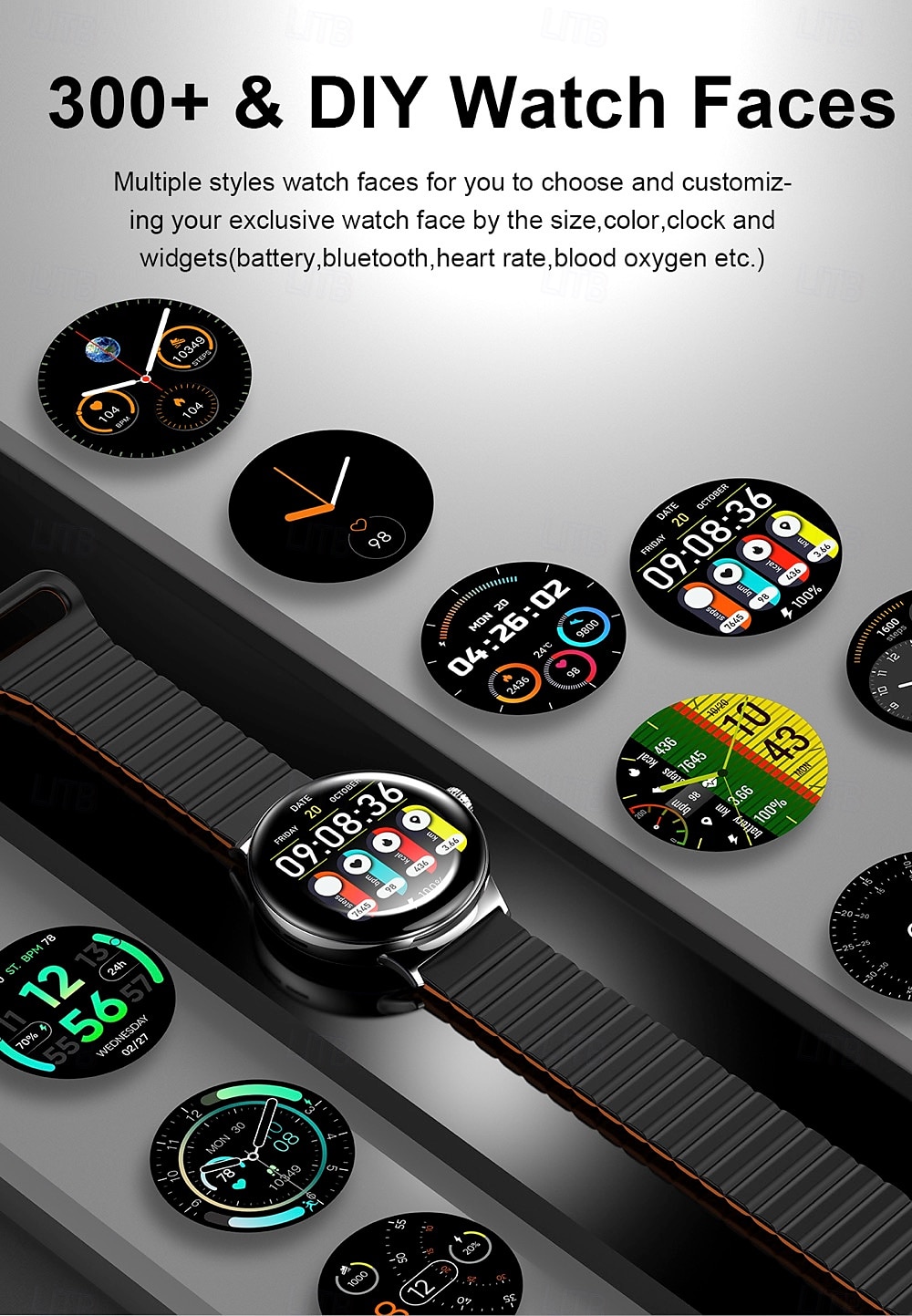 696 LA99 Smartwatch 1.43 Zoll Smartwatch Fitnessuhr Bluetooth EKG + PPG Schrittzähler Anruferinnerung Kompatibel mit Android iOS Damen Herren Freisprechanrufe Nachrichtenerinnerung IP 67 46mm 2025 - $61.99 –P15