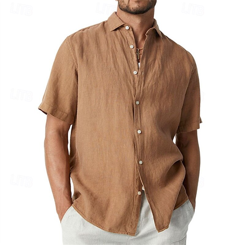 Homme Chemise Chemise d'été Chemise Décontractée Chemise de Plage Chemise Boutonnée Noir Blanche Bleu Orange Vert Manche Courte Uni Revers Vacances Hawaïen Vêtement Tenue Polyester Mode Occasionnel de 2025 ? $24.99 –P6