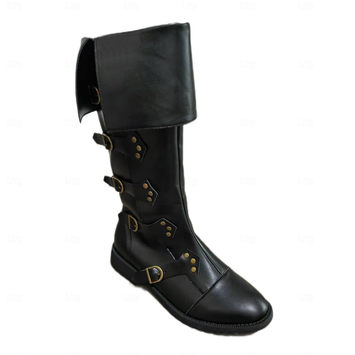 Medieval Renaissance Shoes Knee High Boots Flat Jazz Boots Pirate Viking Crusader Men's Celtic Pirate Halloween Masquerade Performance Party & Evening LARP Adults' Shoes 2025 - $58.99 –P11