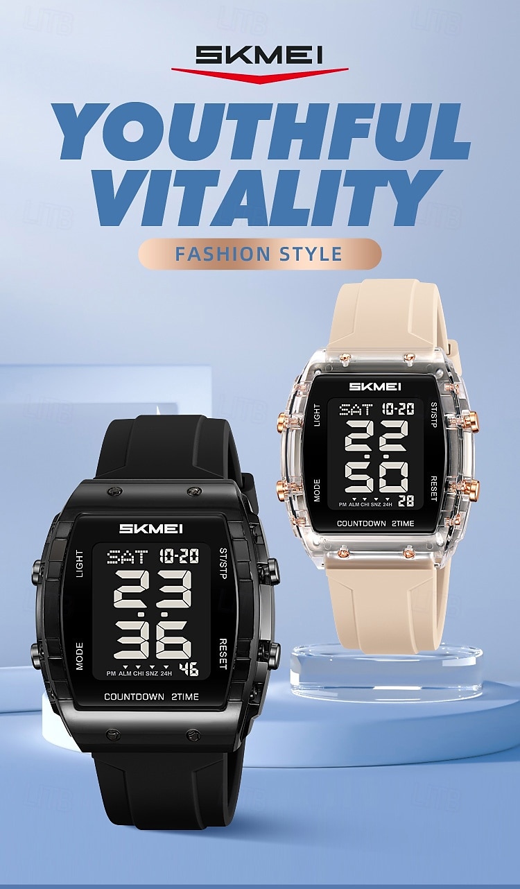 SKMEI 2409 Waterproof Electronic Watch Luxury Outdoor Countdown Stopwatch Digital Wristwatch For Man Women Calendar Led Light Silicone Watch 2025 - $31.99 –P1
