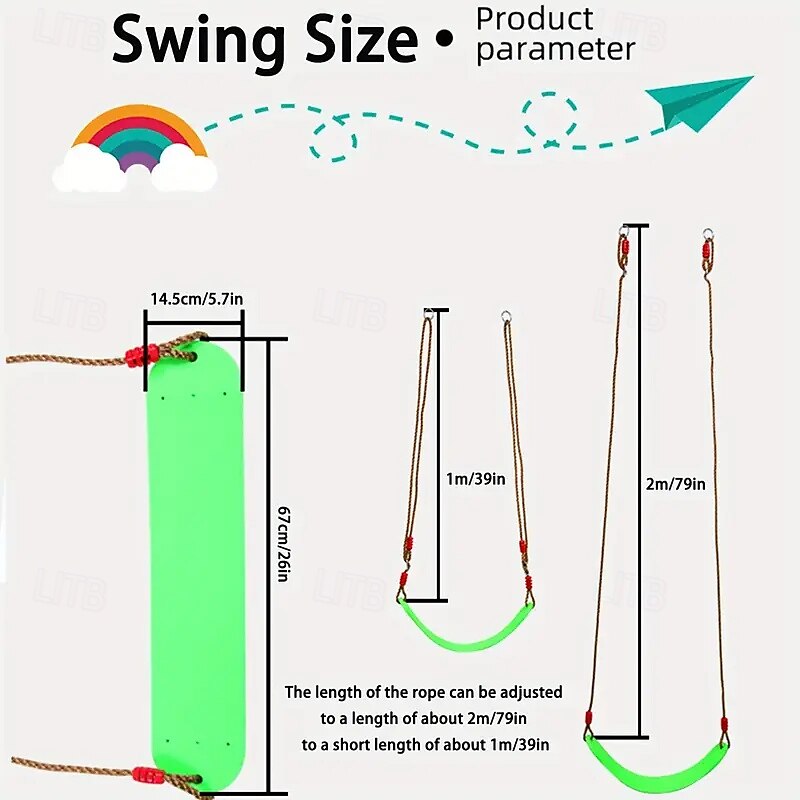 Adjustable Soft Swing Rope for Garden Outdoor Recreation and Fitness with EVA Soft Board Swing Chair 2025 - $51.99 –P12