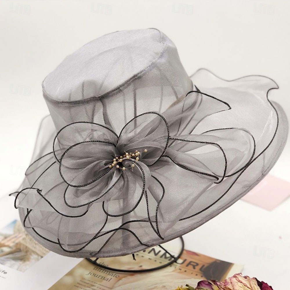 Hats Organza Sun Hat Holiday Tea Party Horse Race Cocktail Elegant Vintage Cute With Feather Floral Headpiece Headwear 2026 - $17.49 –P15