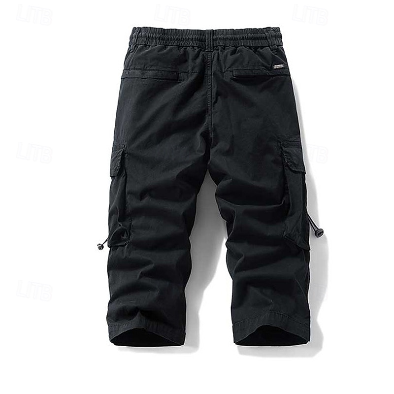 Per uomo Pantaloncini Cargo Capri Pantaloni capri Coulisse Elastico in vita Multi-tasche Semplice Comodità Indossabile Lunghezza al polpaccio All'aperto Sport Quotidiano Moda Casual Nero Cachi del 2025 a $36.99 –P13