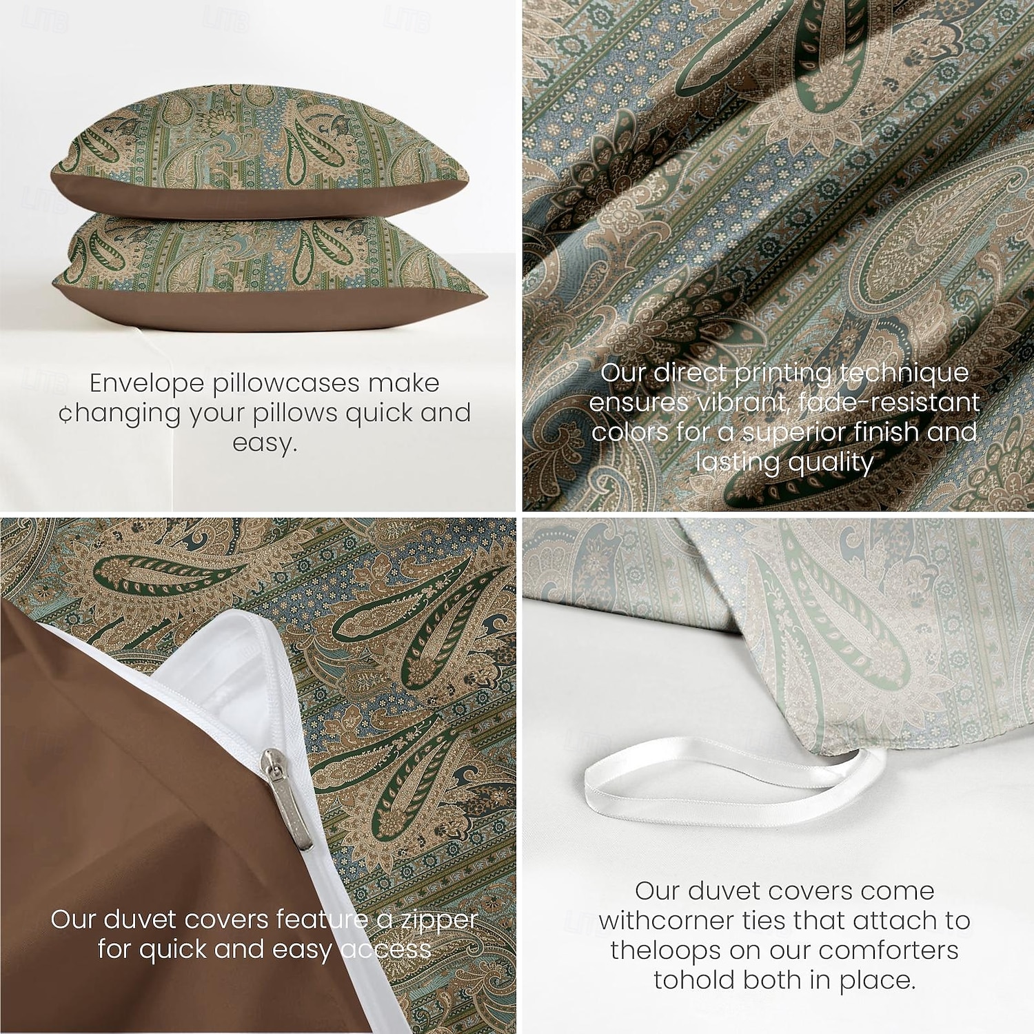Ensemble de housse de couette bohémien 100 % coton literie douce et respirante avec motif noir et blanc housse de couette légère et durable confortable pour toutes les saisons facile à entretenir de 2025 ? $60.99 –P7