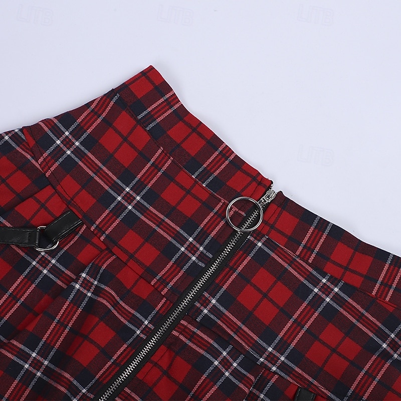 רטרו\וינטאג' פאנק & גותיות שנות ה-80 מיני חצאיות כוכב פופ כִּסֵא נַדנֵדָה מותן גבוה משובץ דמקה תחפושות בגדי ריקוד נשים האלווין (ליל כל הקדושים) קרנבל מפלגה מבוגרים חצאית אביב קיץ 2026 - $23.99 –P6