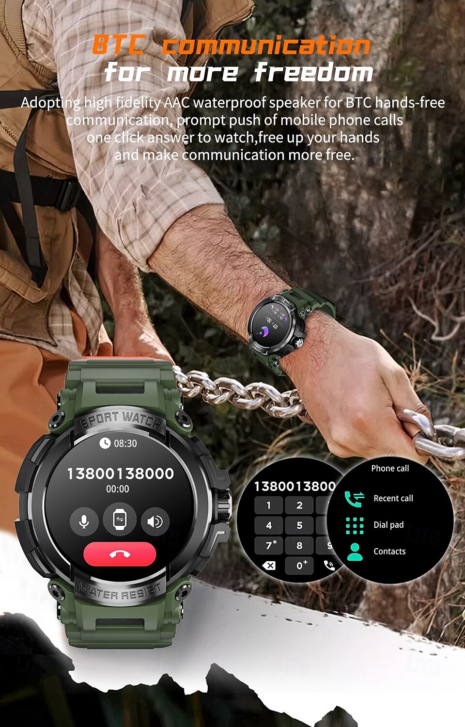 696 YDT90 שעון חכם מח Tracker כושר ECG PPG הודעת שיחה Bluetooth אנדרואיד iOS IP67 57 מ"מ 1.5" 2025 - $51.99 –P4