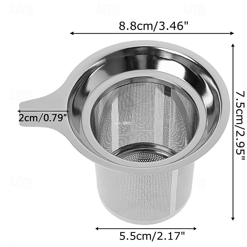 Tea Infuser for Loose Tea Extra Fine Mesh Tea Strainer Stainless Steel Tea Steeper with Large Capacity Easy to Clean Single Handle for Hanging on Mugs Cups Teapot 2025 - $8.49 –P8