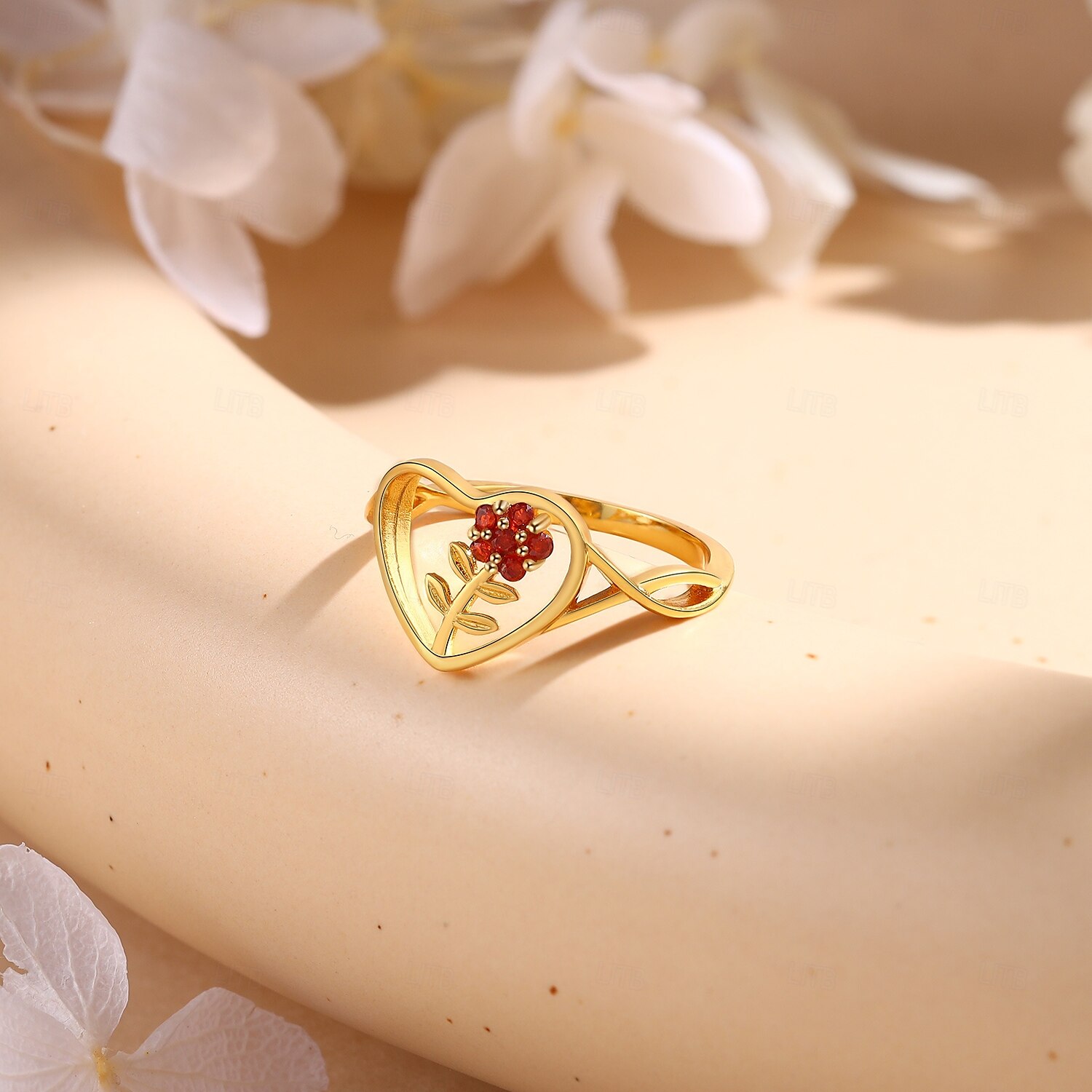 Personlig tilpasset blomster ring tilpasset beste gave til mamma bursstein smykker kone eller kjæreste til morsdag jubileum 2025 - $18.99 –P4