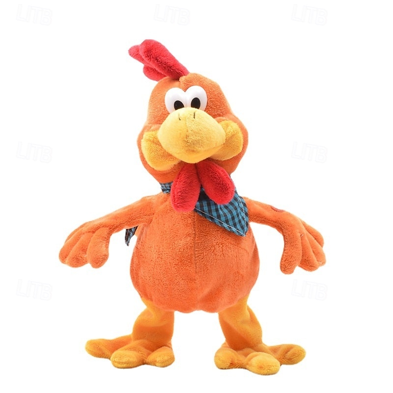 găină târâit muzicale animale de pluș plușuri plimbări cântând fluturând cocoș cadou de Paște fericit pentru tineri jucărie electronică interactivă de plus pentru băieți fete păpușă perfectă de joc 2025 - $46.99 –P8