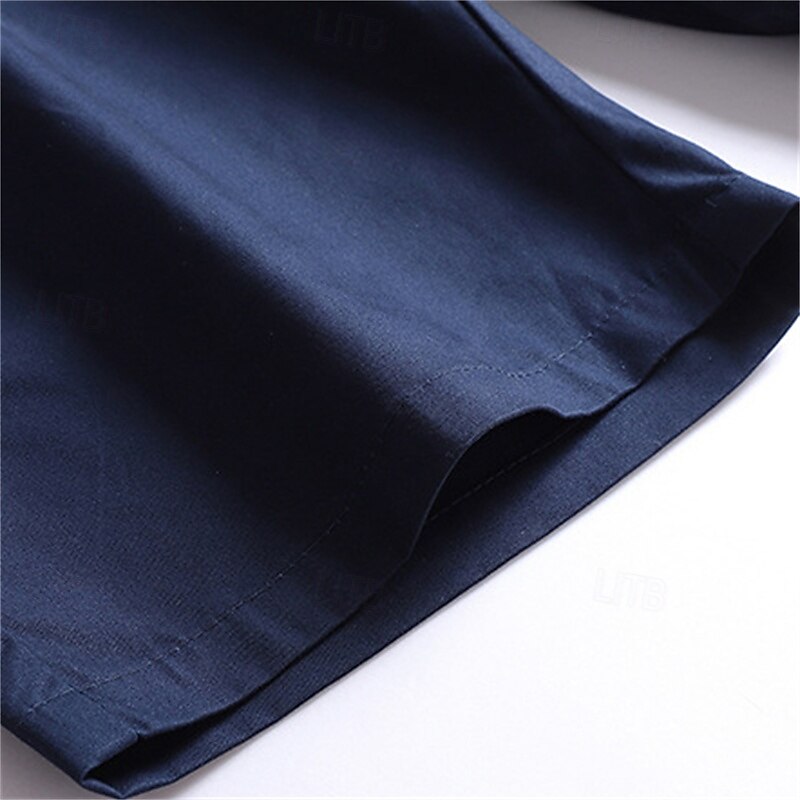 Homens Shorts sociais Shorts de trabalho Com Cordão Cintura elástica Bolso multi Tecido Conforto Vestível Comprimento do joelho Ao ar livre Esporte Diário Moda Casual Preto Azul Marinha de 2025 por $12.99 –P6