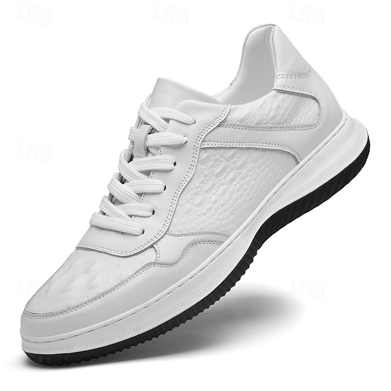 klassische weiße Leder-Sneaker für Herren mit dezenten Nähten – vielseitiges Schuhwerk für den Alltag und Freizeitausflüge 2025 - $64.99 –P2
