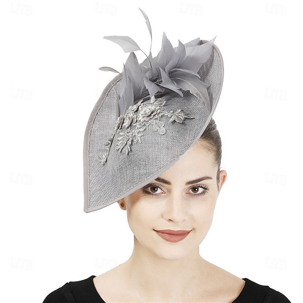 Peça para Cabeça Linho Artificial Penas Casamento Festa de Noite Elegante Casamento Com Penas Capacete Chapéu de 2025 por $25.99 –P2