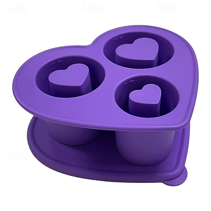 قوالب مكعبات الثلج على شكل قلب مجوف من السيليكون مع أغطية 2025 - $26.99 –P3