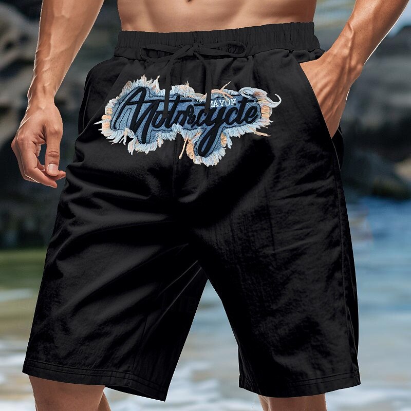 Per uomo Shorts Shorts di Lino Pantaloncini Estivi Shorts da Spiaggia Ricamato Coulisse Elastico in vita Semplice Comodità Traspirante Lunghezza al ginocchio All'aperto Quotidiano Spiaggia Moda del 2025 a $20.99 –P11