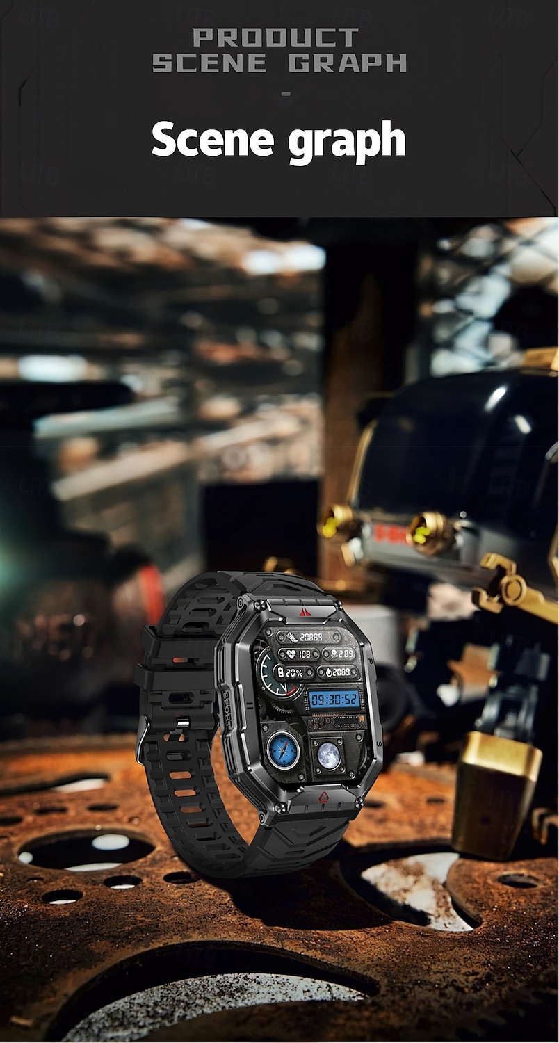 696 KR82 Ceas inteligent 2.1 inch Uita-te inteligent Bluetooth ECG + PPG Pedometru Reamintire Apel Compatibil cu Android iOS Dame Bărbați Telefon Hands-Free Reamintire Mesaj IP 67 Carcasă de ceas de 2025 - $59.99 –P19