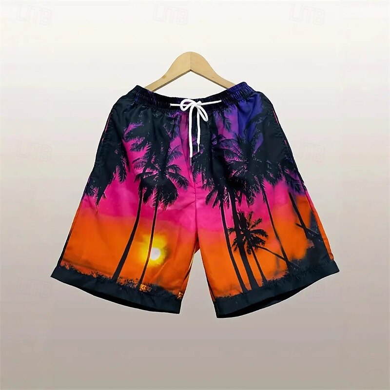 Homens Calção Justo de Natação Shorts de Natação Bermuda de Surf Calças Com Cordão Com bolsos Natação Surfe Praia Esportes Aquáticos Estampado Verão Primavera de 2025 por $12.99 –P1