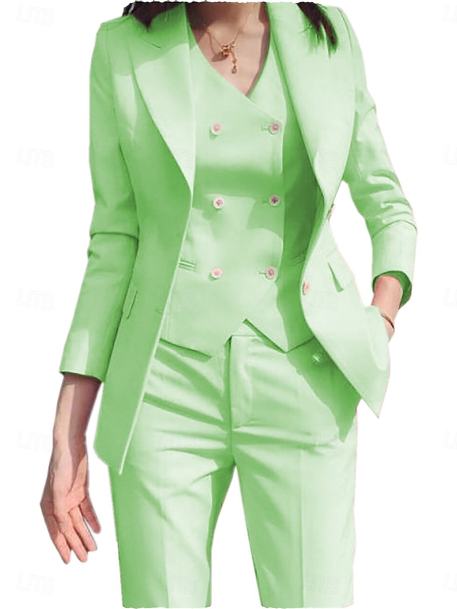 Drei-teiliges Mutter der Braut Kleid Elegantes einfaches Hemdkragen Knöchellang Polyester Langarm mit einfarbig 2025 - $159.99 –P11