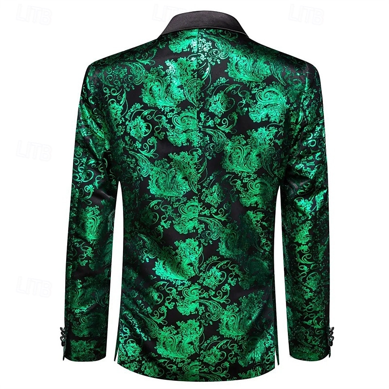 Men's Blazer Business Cocktail Party Wedding Party Party Spring &  Fall Polyester Bronzing Buttons Pocket Comfortable Single Breasted Blazer Red Blue Purple Gold 2025 - $57.99 –P1