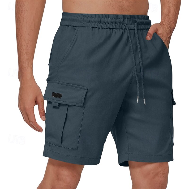 Per uomo Pantaloncini cargo Shorts Pantaloncini Estivi Coulisse Elastico in vita Multi-tasche Semplice Comodità Indossabile Lunghezza al ginocchio All'aperto Sport Quotidiano Moda Casual Nero Blu del 2025 a $18.99 –P10