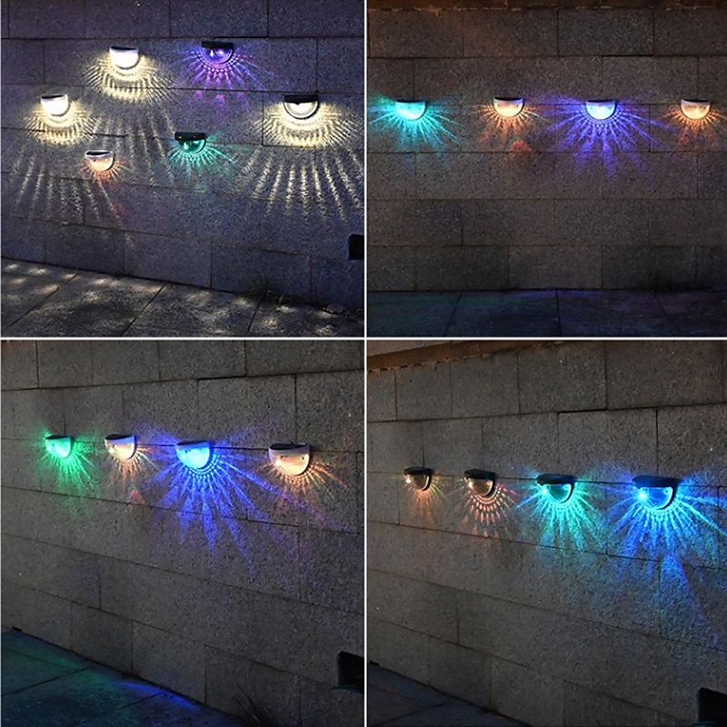 4 pezzi luce da parete solare impermeabile per esterni cortile giardino recinzione scala parete balcone recinzione illuminazione luce bianca luce calda radiante del 2025 a $16.49 –P11